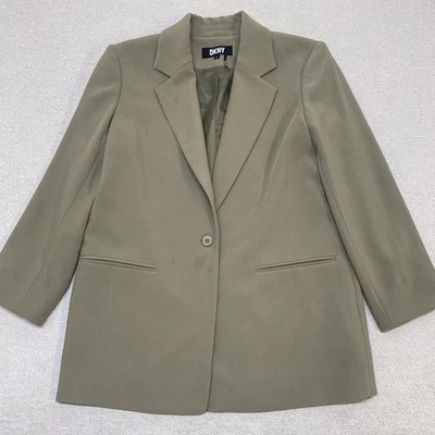 Chaqueta Blazer DKNY Para Mujer 10 Muescas Solapa Novio Blazer Grande Un Botón Foto 1 de 4