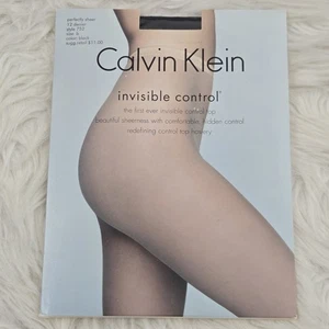VINTAGE Calvin Klein Invisible Control Perfectly Sheer Panty Hose Size B 752 Blk - Bild 1 von 7