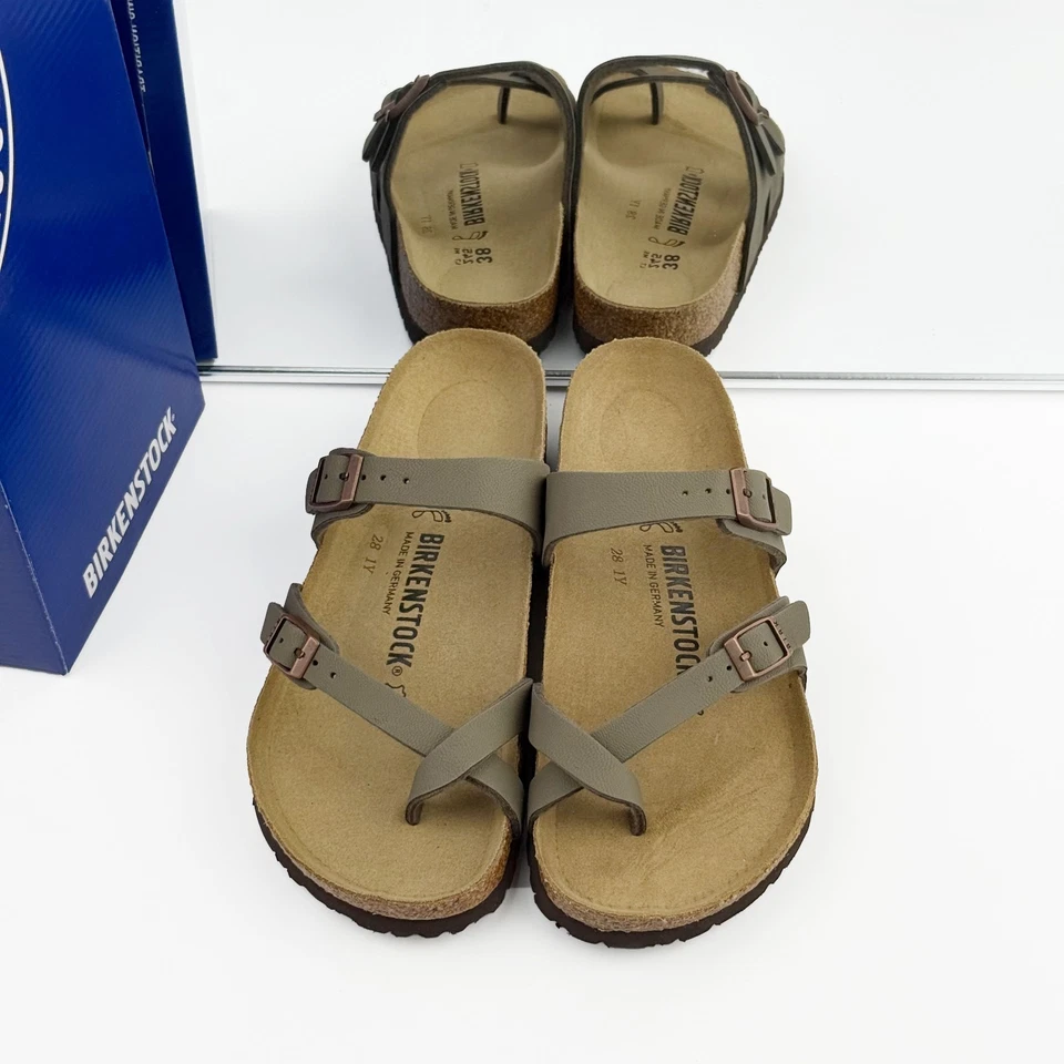 Birkenstock Mayari Birko-Flor - Sandalias anchas para mujer Birkenstock Mayari Birko-Flor con punta de piedra Foto 1 de 4