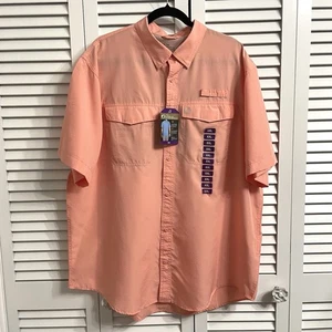 Neu mit Etikett The American Outdoorsman Hemd Herren XXL orange Kurzarm Knopfleiste UPF 40 - Bild 1 von 12