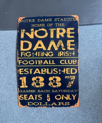 Notre Dame Stadium Vintage Style Sign for Fighting Irish Play Champion Todayw - Image 1 of 2
