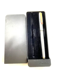 Rotring Füllfederhalter silber mit Aufschrift und Case - Picture 1 of 5