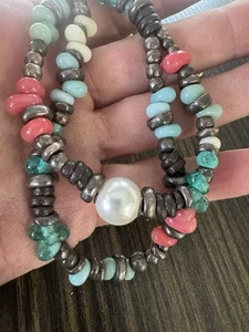 Vintage Uno De 50 Beaded Silver Plated Necklace - Picture 1 of 4