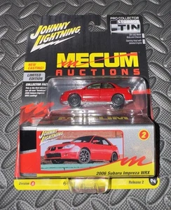 2006 Subaru Impreza WRX Red Mecum Johnny Lightning Storage Tin 1:64 JLCT015-A2 - Picture 1 of 3