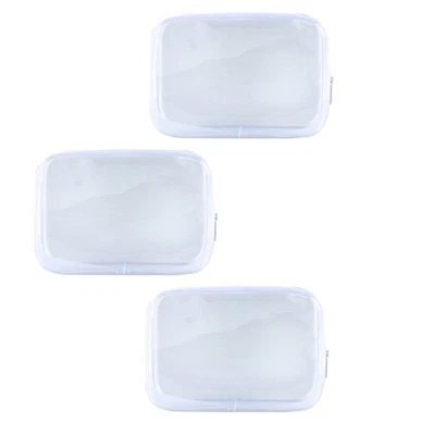  3 PCS Clear Toiletry Bag Makeup Bags Storage Transparent Cosmetics - Image 1 of 4
