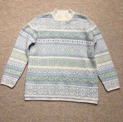 Vintage 90's Koret Knit Acrylic Long Sleeve Mock Neck Sweater Medium - Image 1 of 4