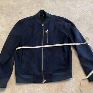 Mens Banana Republic Blue Full Zip Up Bomber Jacket Medium - Picture 1 of 6