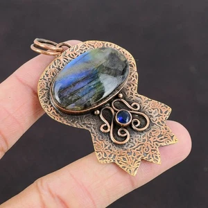 Venta Día de la Amistad Cobre Labradorita Piedra Tanzanita Cuarzo Colgante Joyería - Imagen 1 de 7