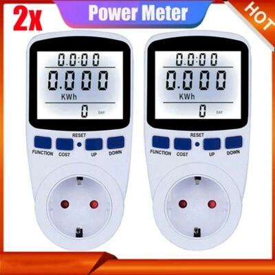 2x Energiemonitor Stromverbrauch Leistungsmesser Wattmeter Stromzähler Steckdose - Bild 1 von 4