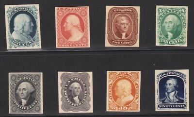 US 40P4-47P4 1857-1860 Issue Proofs on Card VF-XF SCV $580 (001) - Image 1 of 2
