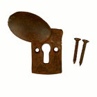 SINGLE Rustic Rusty Cast Iron Covered Keyhole Escutcheon w/ Screws