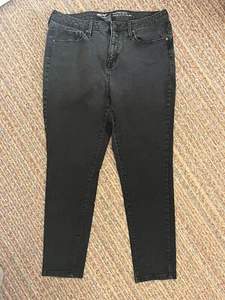 Mossimo Women's Jeans Size 16/33R Black High Rise Straight Pants Super Stretch - Picture 1 of 4
