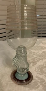 Vtg 5th Street Studio Ltd. Hand Blown Art Glass Wine Goblet with Swirled Stem - Picture 1 of 3