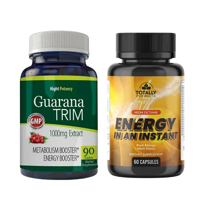 Extracto de guaraná metabolismo aumentar píldoras y refuerzo de energía suplemento de salud cerebral Foto 1 de 4