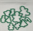 Vintage Lot Of 10 Christmas Candy Cane Snowman Plastic Cookie Cutter Molds