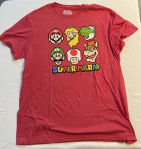 NUEVO SIN ETIQUETAS Nintendo Super Mario Bros Camiseta Roja Hombre XL 46” Pecho Grande Logo De Colección? - Imagen 1 de 6