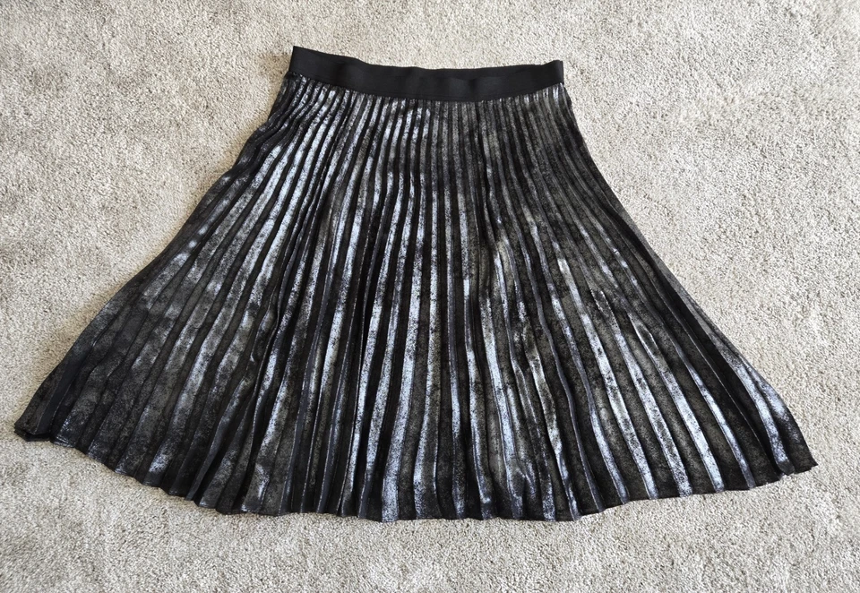 Falda Larga Plisada Simply Vera VeraWang - Acentos Metálicos - Talla XL Foto 1 de 4