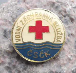 Vintage Czech Red Cross CSCK Water Life Saver Saving Uniform Clasp Pin Badge - Picture 1 of 2