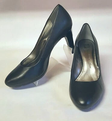 Anne Klein Iflex Shoes Pumps Black Women's 7.5M Clemence High Heels Leather - Image 1 of 4