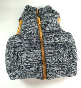 Hanna Andersson Navy Blue White & Gold Sweater Zip Up Vest Size 80/2 Unisex Kids - Picture 1 of 5