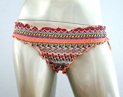 Victoria's Secret The Ruffle Cheeky Geo Zig Zag Aztec Ruched Bikini Bottom - Image 1 of 3