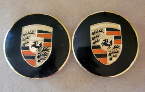 (2) VINTAGE PORSCHE WHEEL CETER CAPS - Picture 1 of 3
