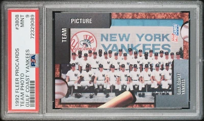 1992 Fleer ProCards Gulf Coast Yankees #3808 Team Photo PSA 9 - Image 1 of 2