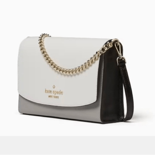 Borsa a tracolla Kate Spade New York Carson Med Nimbus grigia nuova con etichetta
