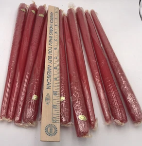 Lillian Vernon Red Taper Candles 12” Set Of 11 Vintage W Box Each Wrapped - Picture 1 of 5