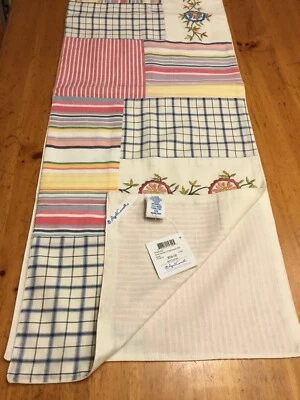 NEW April Cornell Aunt Gertie’s Patchwork Embroidery Lined Table Runner 13 x 72 - Image 1 of 2