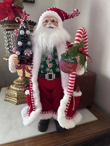 Santa Klaus By Kurt Adler 17 inch Candy Cane And Tree - Picture 1 of 5
