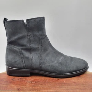 Ecco Touch 15 Boots Women's 41 / 10 Black Gray Suede Comfort Zip Ankle Bootie - Picture 1 of 12