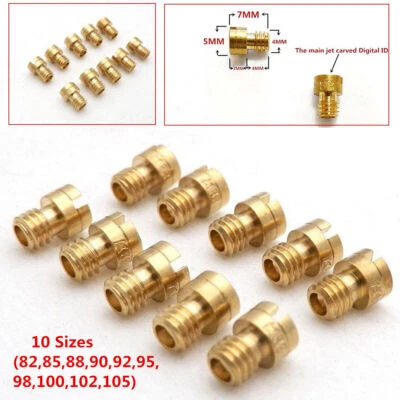 Kit de cabeza redonda de chorros principales de carburador de 10 piezas para GY6 50cc 139QMB Scooter Carb PZ19 82-105 Foto 1 de 4