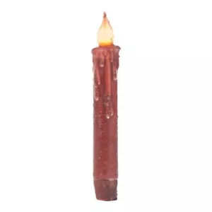 Velas cónicas con temporizador Borgoña de 7" que funcionan con batería. Juego de 6 velas cónicas - Imagen 1 de 1