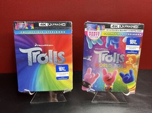 Trolls + World Tour Steelbook (4K UHD+Blu-ray+Digital Copy) Factory Sealed