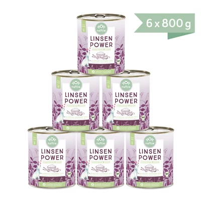 naftie Bio Linsen Power veganes Hundefutter Nassfutter Menü, 6x 800g - Bild 1 von 4