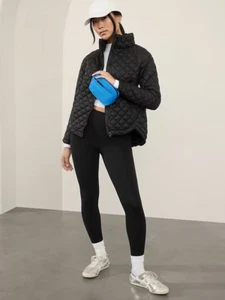 Athleta SP S PETITE Whisper Featherless Puffer Jacket, Black Quilted Coat Active - Picture 1 of 10