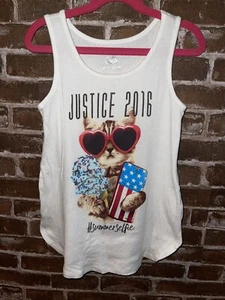 JUSTICIA NIÑAS 10 4 DE JULIO TANQUE GATO VERANO SELFIE TANQUE ROJO BLANCO AZUL HELADO - Imagen 1 de 5