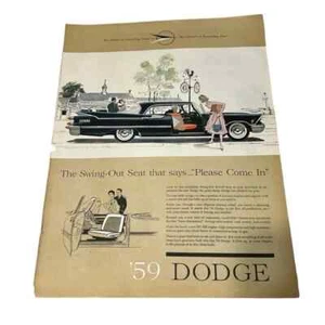 Dodge The Swing Out Seat 1959 anuncio impreso original vintage - Imagen 1 de 5