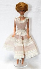 1960s Blonde Bubblecut Side Part Midge/Barbie Doll In Plantation Belle Dress