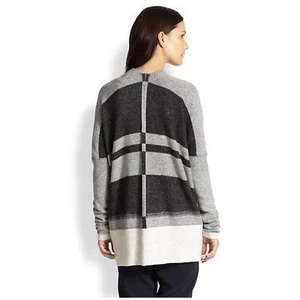 W466 NWT VINCE DRAPE WOOL CASHMERE COLORBLOCK WOMEN CARDIGAN SIZE M $425 - Picture 1 of 1