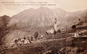 Cartolina - Saluti da Antagnod Valle d'Ayas e dell'Evancon ( Aosta ) - 1922 - Foto 1 di 2