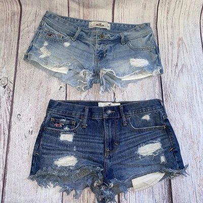 2 пары шорт для девочек Hollister Jr размер 1 шорты легкая стирка B6 - Изображение 1 из 4