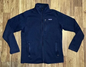 Patagonia Blue Zip Up Mens Medium Company Logo Sweater Jacket Hiking Fleece - Bild 1 von 6