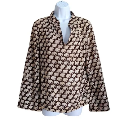 Tory Burch Lucky Elephant Sequin Playful Luxury Relaxed Fit Top 8 - Image 1 of 4