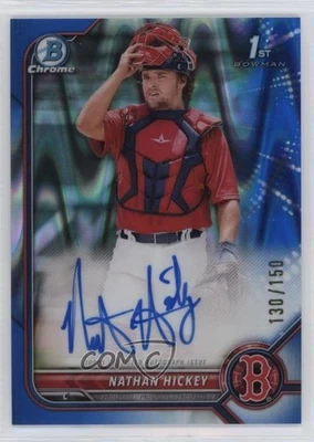 2022 Bowman Chrome Prospect Blue RayWave Refractor /150 Nathan Hickey Auto - Image 1 of 2