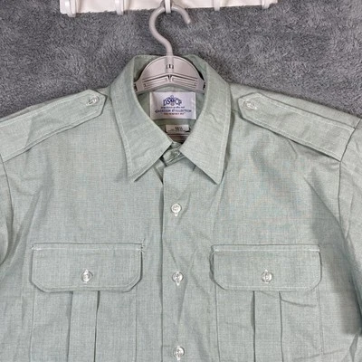 Camisa DSCP Hombre 16.5 Colección Guarnición Verde Manga Corta AG-415 Ejército Militar Foto 1 de 4