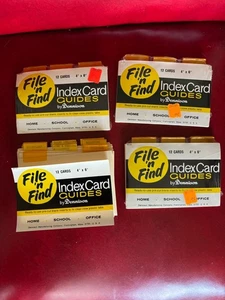 NOS SEALED Dennison 1970's Index Card Guides 50+ Cards 4x6 FILE 'n FIND Tabs - Picture 1 of 3