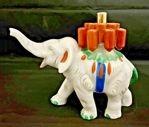 Antique Porcelain Elephant Cigarette Holder Porcelain Takito Art Deco Japan - Picture 1 of 10