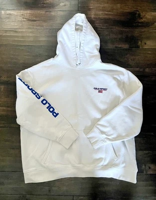 Polo Sport Ralph Lauren Sudadera con Capucha 2XB Grande y Alto Blanco Azul Rojo Deletrear  Foto 1 de 4